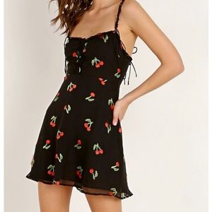 For Love and Lemons Cherry Burnout Mini Dress